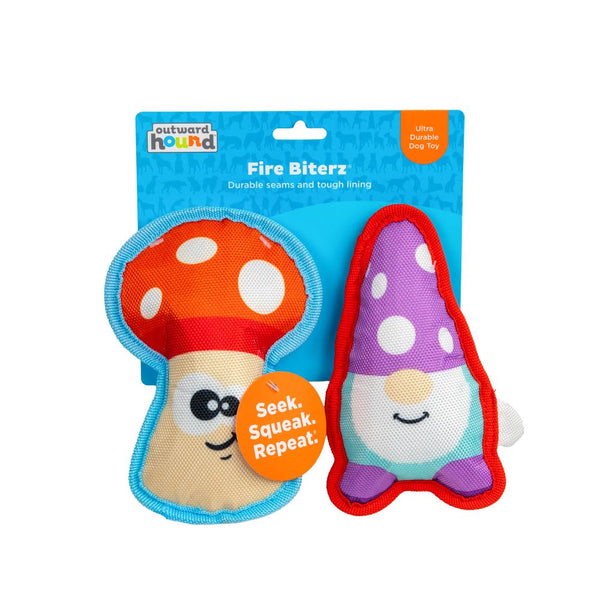 Outward Hound Fire Biterz Gnome/Mushroom 2/PK Dog Toys SM – Petsense
