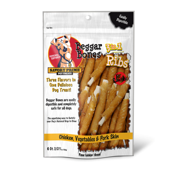 Savory Prime Beggar Bones 3 in 1 Flavor Ribs – Petsense