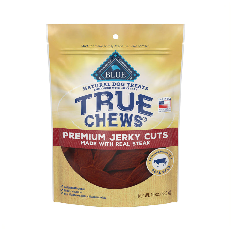 Blue Buffalo True Chews Premium Jerky Cuts Natural Dog Treats, Steak 10 oz. bag