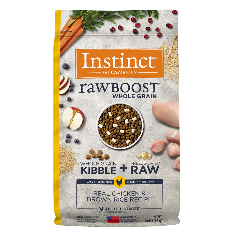 Instinct Raw Boost Whole Grain Chicken & Brown Rice Dry Dog Food, 20 lb. Bag