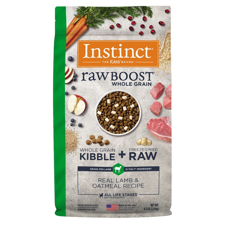 Instinct Raw Boost Whole Grain Lamb & Oatmeal Dry Dog Food, 4.5 lb. Bag