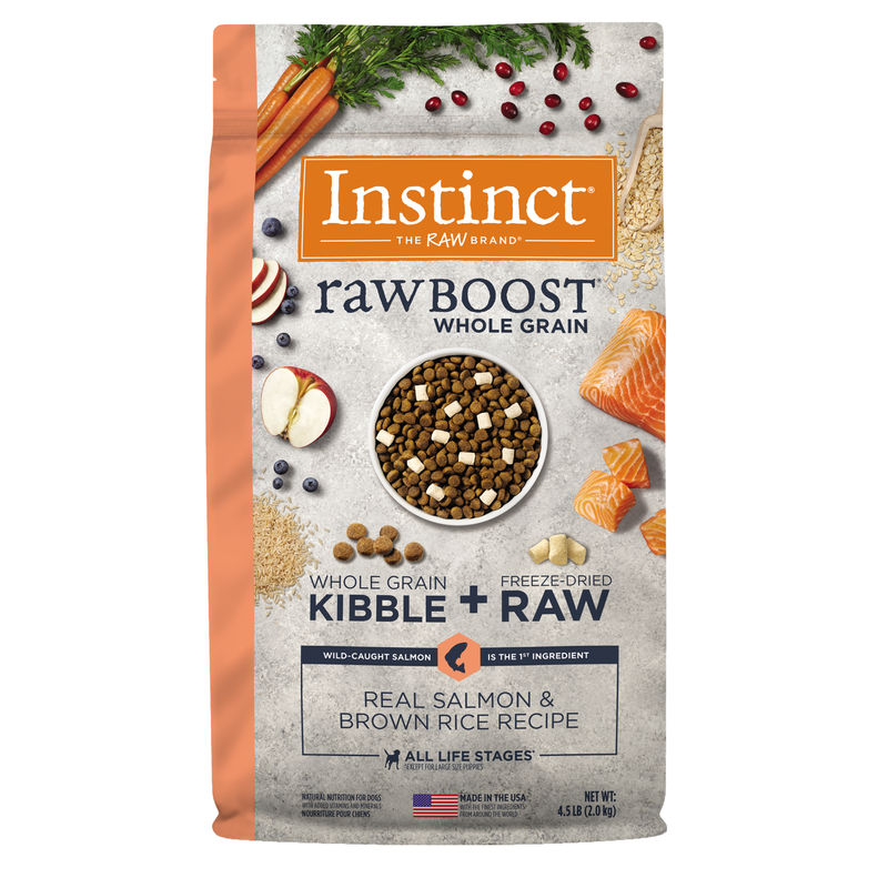 Instinct Raw Boost Whole Grain Salmon & Brown Rice Dry Dog Food, 4.5 lb. Bag