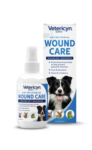 Vetericyn Plus Antimicrobial Dog Cat Wound Care Spray, 3-ounce