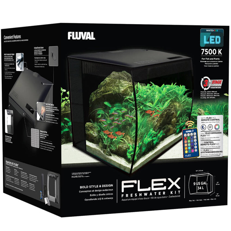 Fluval FLEX Aquarium Kit,9 Gallon Black