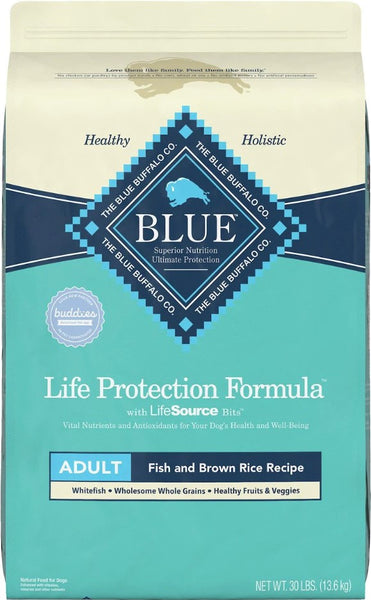 Blue Buffalo Life Protection Formula Adult Fish & Brown Rice Recipe Dry Dog Food, 30-lbs
