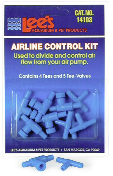 Lee's Aquarium Airline Control Kit, 4 Tees & 5 Two-Way Valves,