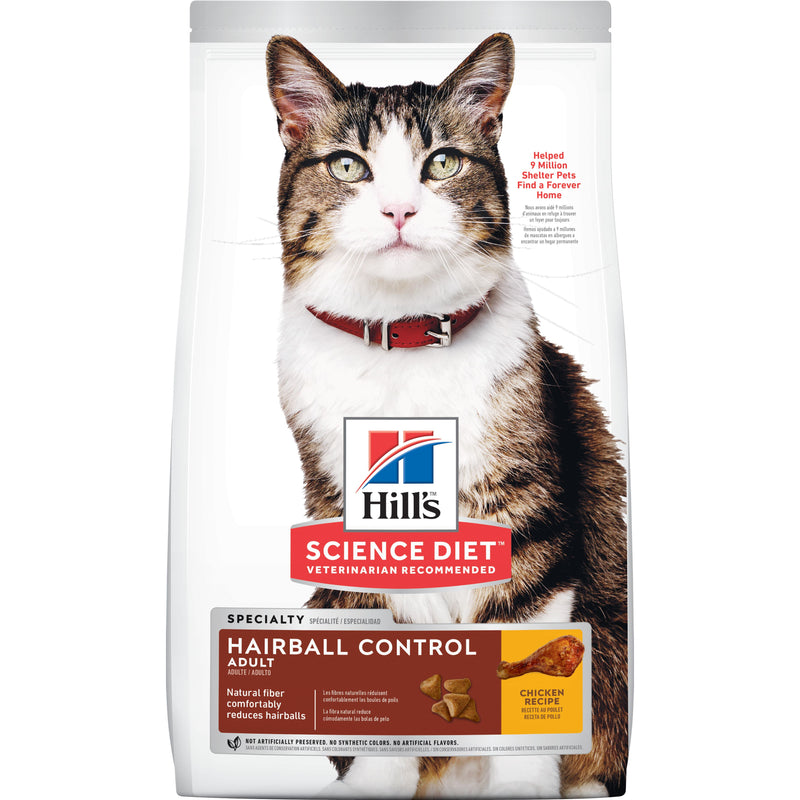 Hill's Science Diet Adult Hairball Control Dry Cat Food, Chicken Recipe