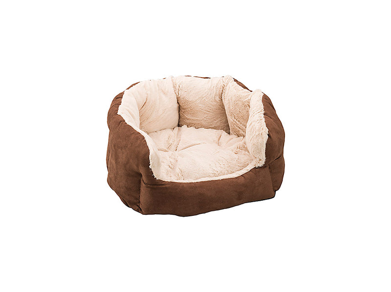 Sleep Zone Reversible Cushion Cuddler Dog Bed, 18 inch Chocolate