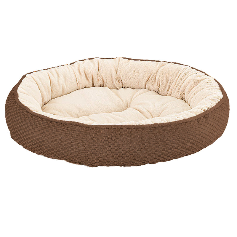 Sleep Zone Checkerboard Napper Dog Bed, 20 inch Chocolate