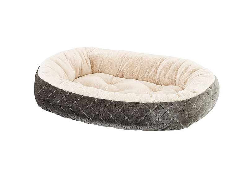 Sleep Zone Quilted Oval Cuddler Dog Bed, 26 inch  Lt Gray
