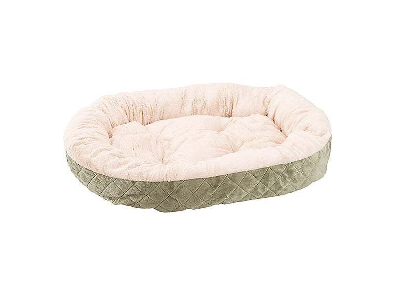 Sleep Zone Quilted Oval Cuddler Dog Bed, 26 inch Sage