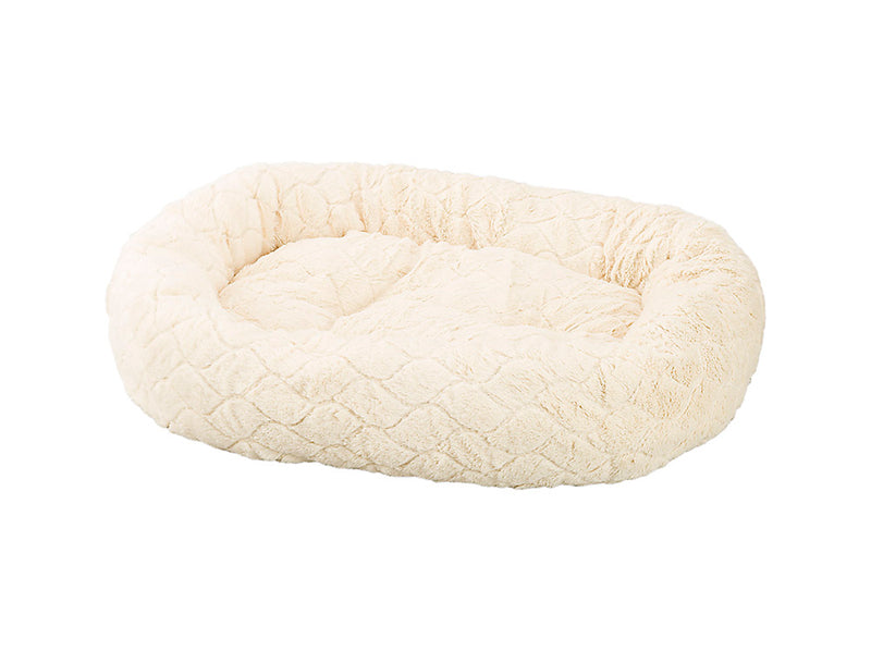 Sleep Zone Diamond Cut Lounger Dog Bed, 27 inch Cream