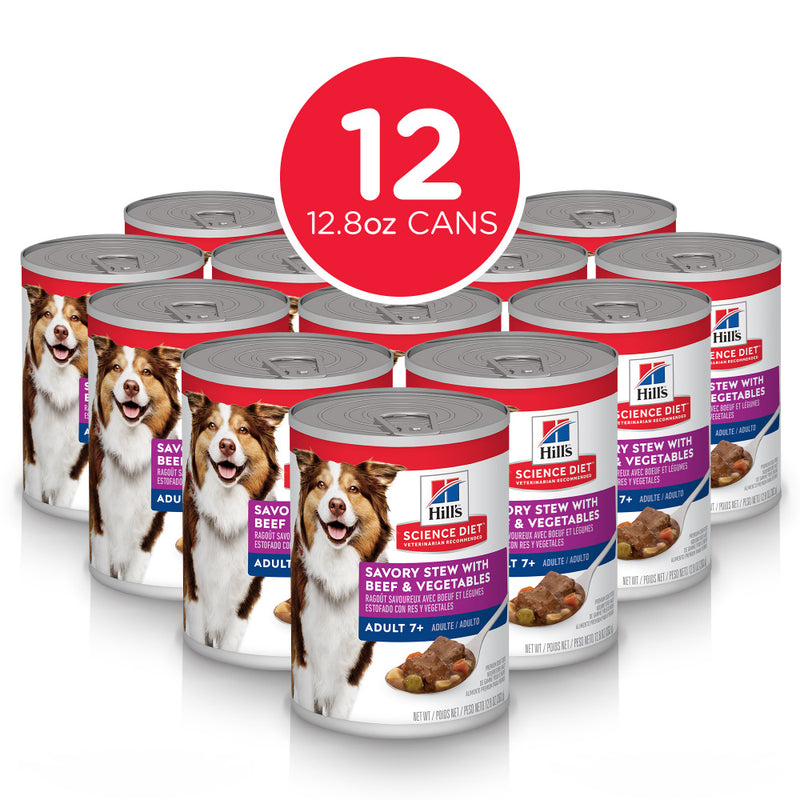 Hill's Science Diet Adult 7+ Savory Stew with Beef & Vegetables Canned Dog Food