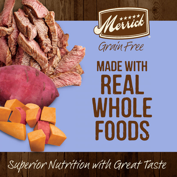 Merrick Grain Free Puppy Real Texas Beef & Sweet Potato Recipe Dry Dog Food, 10 lbs
