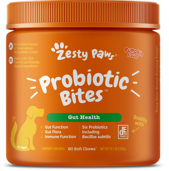 Zesty Paws Probiotic Bites with Digestive Enzymes Pumpkin Soft