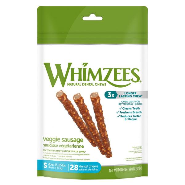 Whimzees Veggie Sausage Dental Chew Dog Treats – Petsense