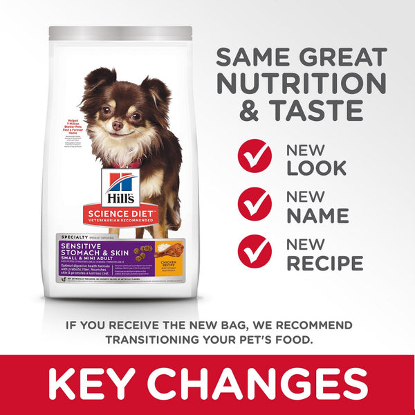 Hill's Science Diet Adult Sensitive Stomach Skin Small Mini Breed Chicken Recipe Dry Dry Dog Food