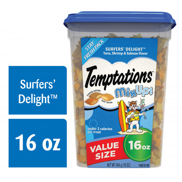 Temptations Mixups Crunchy Soft Surfers Delight Flavor Cat