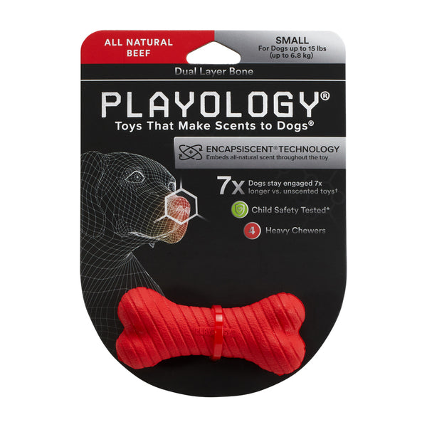 Playology Dual Layer Bone Beef Scented Dog Toy – Petsense