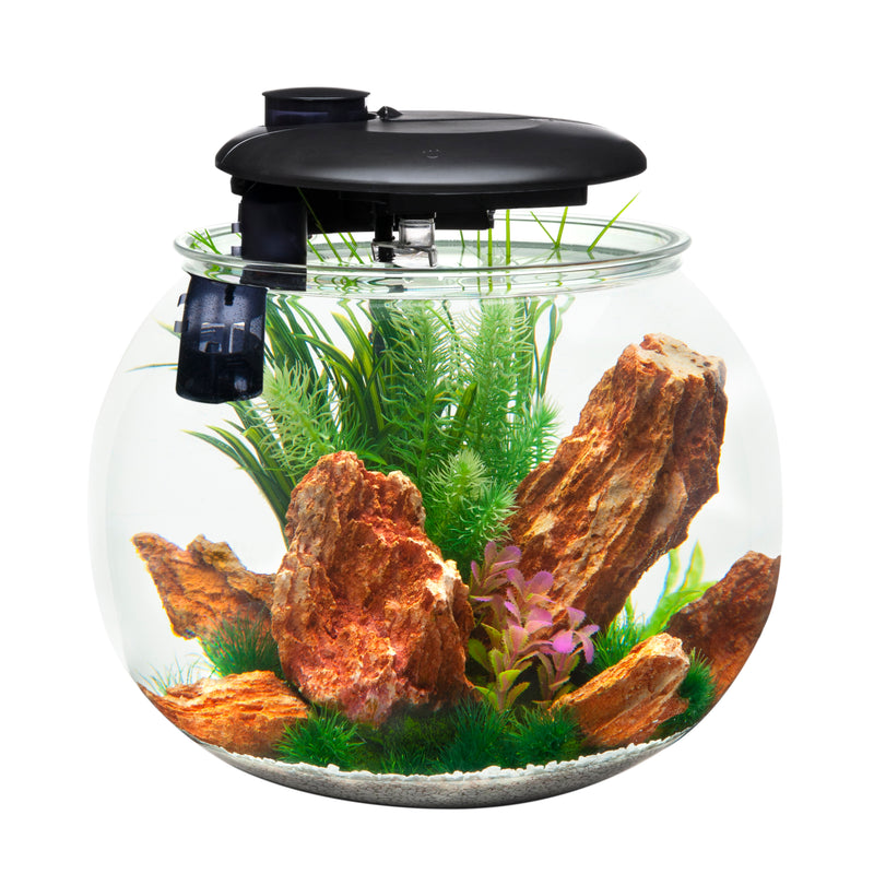 Penn-Plax AquaSphere 360 Polycarbonate Bowl-Shaped Aquarium 10 Gallon with accessories