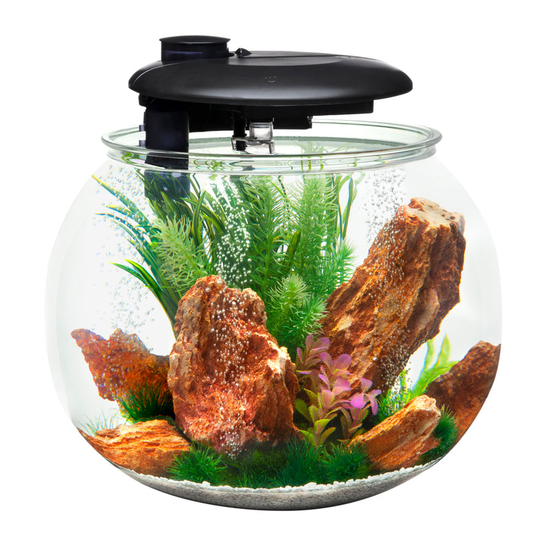 Products Penn-Plax AquaSphere 360 Polycarbonate Bowl-Shaped Aquarium 14 Gallon with accessories