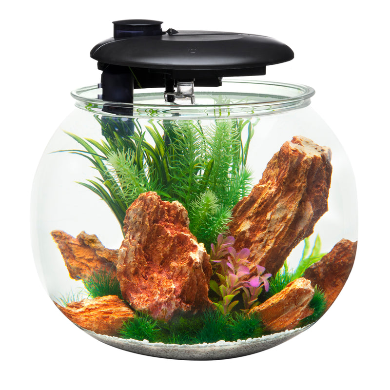Penn-Plax AquaSphere 360 Polycarbonate Bowl-Shaped Aquarium 24 Gallon with accessories