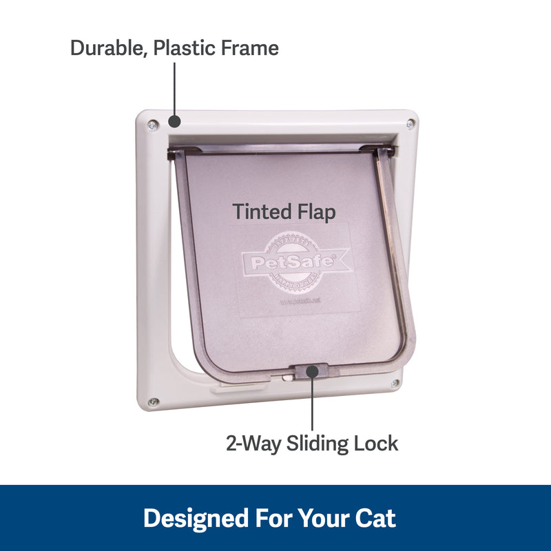 PetSafe Interior Cat Door: 2-Way Locking, Indoor Pet Door Flap - Tinted Privacy Door for Cat Litter Box or Pet Feeder, Built-In Door Lock, Durable Door Frame, DIY Easy Install, Hardware Kit Included