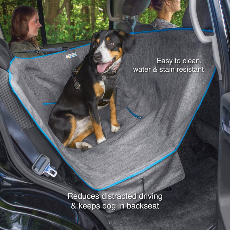 Kurgo Heather Half Dog Hammock Half Car Seat Cover for Pets, Pet Seat Cover, Car Hammocks for Dogs, Water-Resistant, 27.5" Wide (Heather Grey)