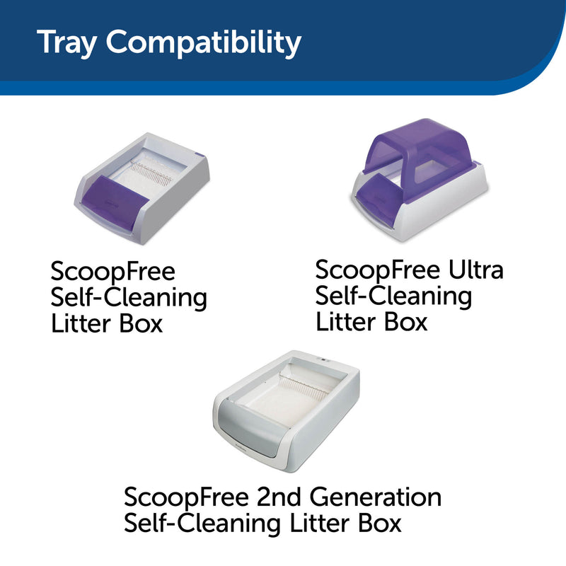 Tray compatibility: ScoopFree self cleaning litter box, ScoopFree ultra self cleaning litter box, ScoopFree 2nd Generation self cleaning litter box