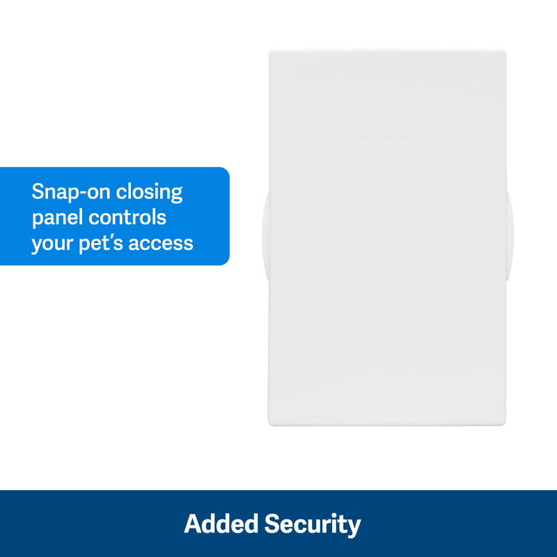 snap-on closing panel controls your pet's access
