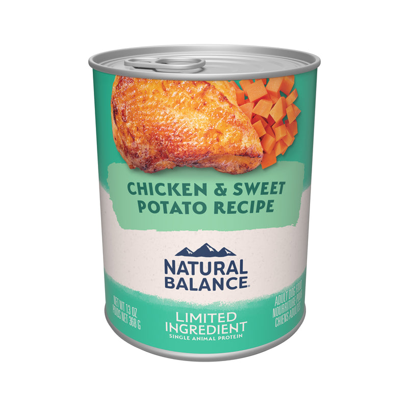 Natural Balance Limited Ingredient Wet Dog Food, Chicken & Sweet Potato Recipe, 13 oz.