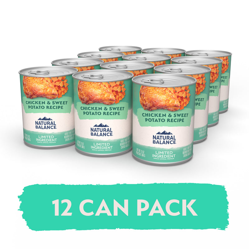 Natural Balance Limited Ingredient Wet Dog Food, Chicken & Sweet Potato Recipe, 13 oz.