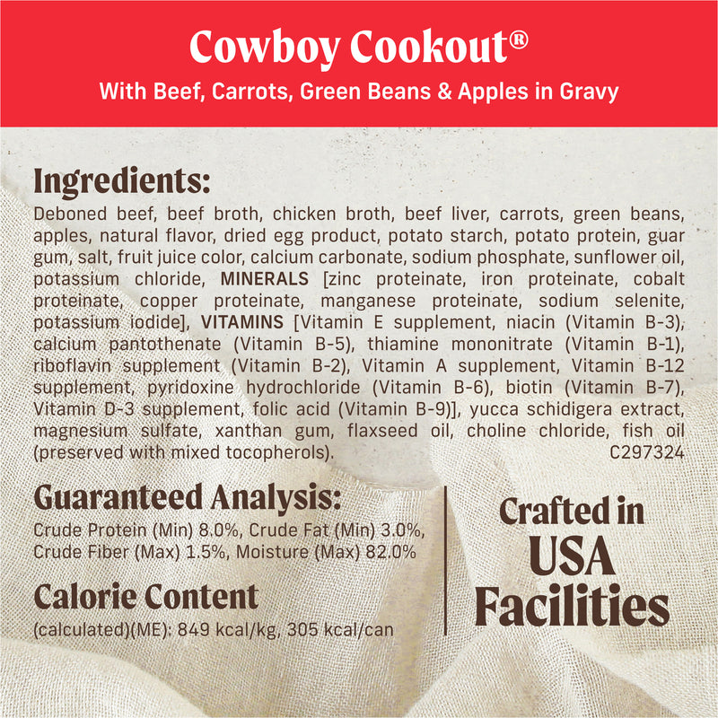 Merrick Grain Free Wet Dog Food, Premium And Wholesome Gluten Free Canned Adult Dog Food, Cowboy Cookout
