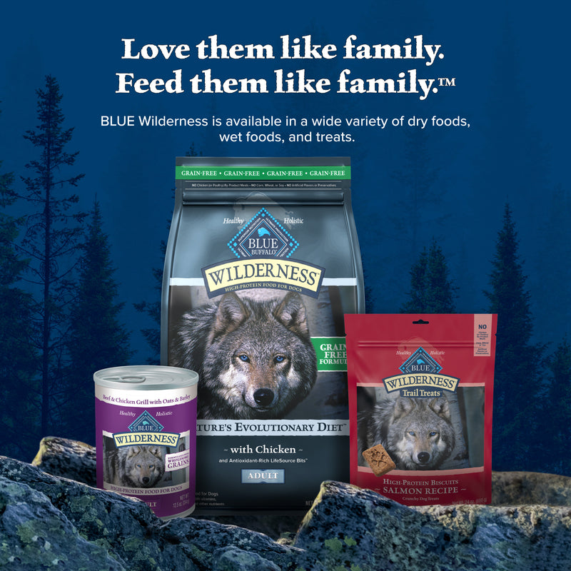 Blue Buffalo Wilderness Adult High-Protein Dry Dog Food with Real Chicken, Grain-Free, Made in the USA with Natural Ingredients, Chicken, 4.5-lb Bag
