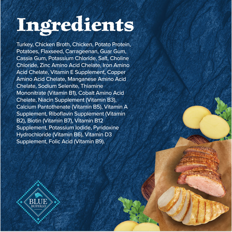 Blue Buffalo Wilderness Adult Wet Dog Food, High-Protein & Grain-Free, Made with Natural Ingredients, Turkey & Chicken Grill, 12.5-oz. Can