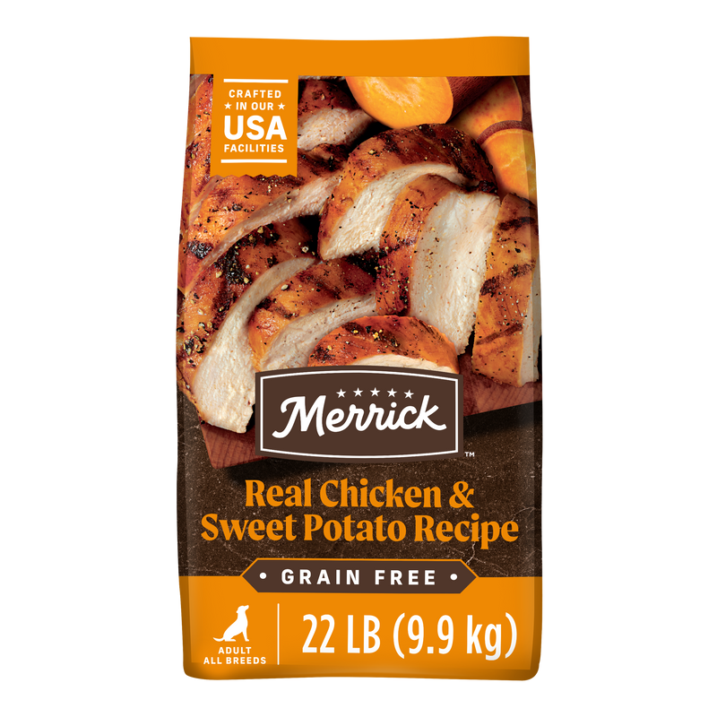Merrick Premium Grain Free Dry Adult Dog Food, Wholesome And Natural Kibble With Real Chicken And Sweet Potato