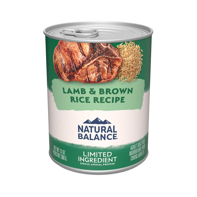 Natural Balance Limited Ingredient Wet Dog Food, Lamb & Brown Rice Recipe, 13 oz.