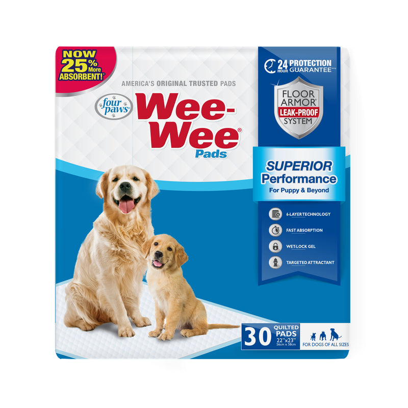 Four Paws Four Paws Wee-Wee Superior Performance Dog Pee Pads 30 Count, 22" x 23"