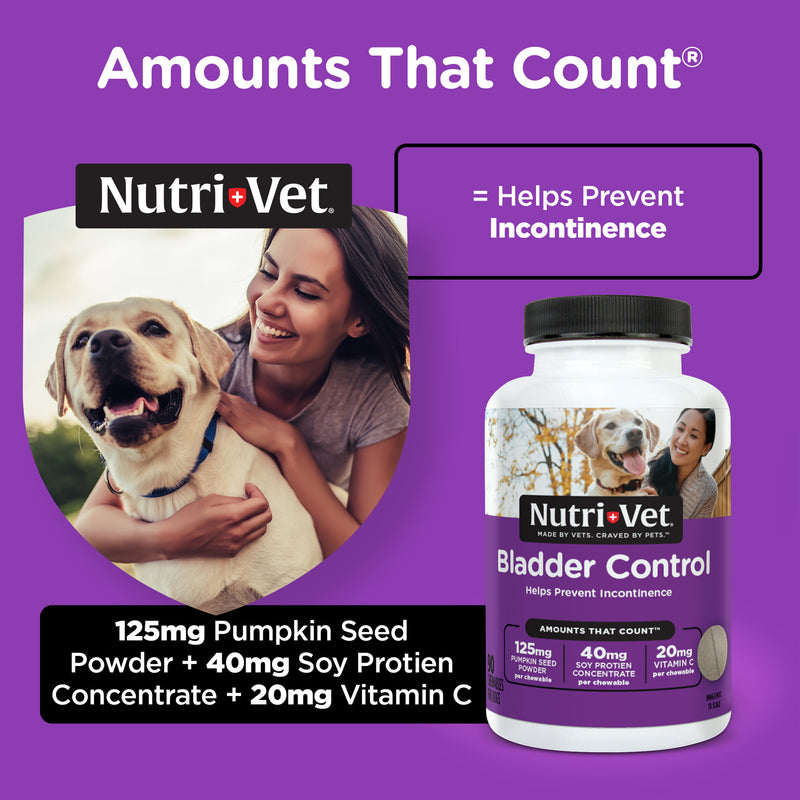 Nutri-Vet Bladder Control Supplement for Dogs, 90 Chewable Tablets