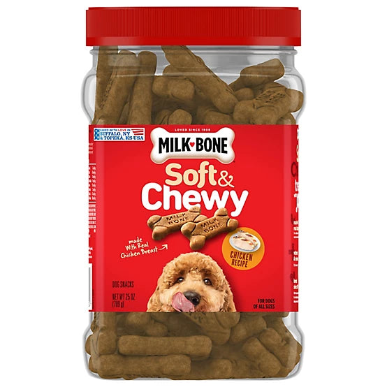 Milk-Bone Soft and Chewy Chicken Flavor Dog Treats, 25 oz.