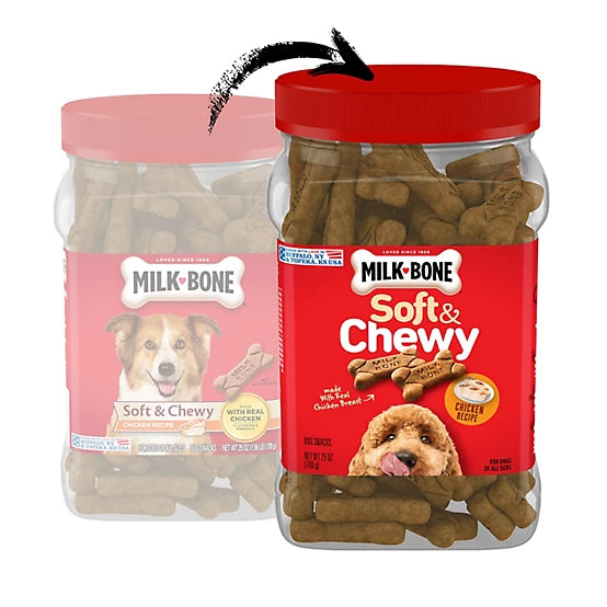 Milk-Bone Soft and Chewy Chicken Flavor Dog Treats, 25 oz.