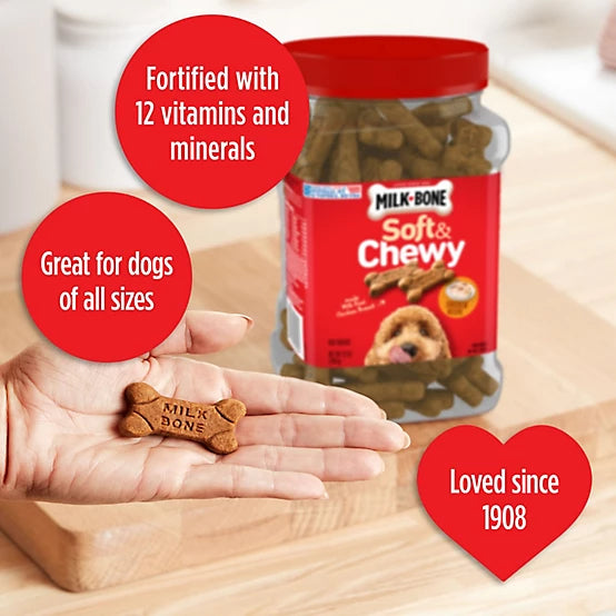 Milk-Bone Soft and Chewy Chicken Flavor Dog Treats, 25 oz.