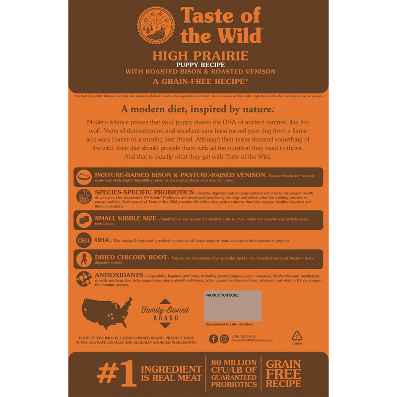 Taste of the Wild High Prairie Puppy Recipe with Roasted Bison and Roasted Venison