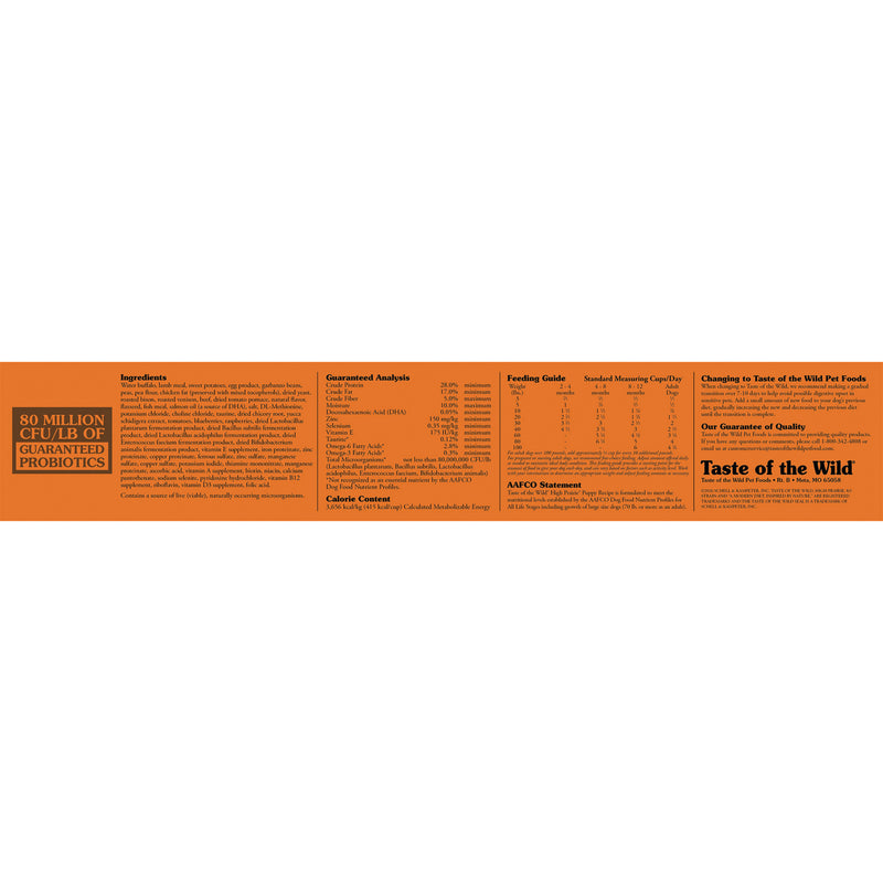 Taste of the Wild High Prairie Puppy Recipe with Roasted Bison & Roasted Venison Dry Dog Food