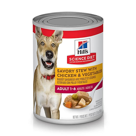 Hill's Science Diet Adult Chicken and Vegetable Savory Stew Wet Dog Food, 12.8 oz.