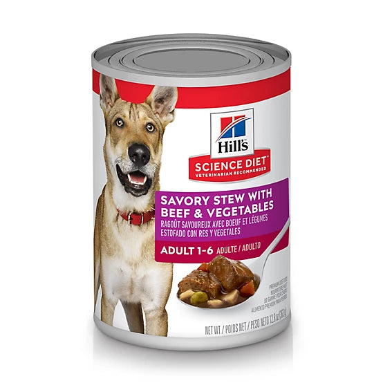 Hill's Science Diet Adult Beef and Vegetable Savory Stew Wet Dog Food, 12.8 oz.
