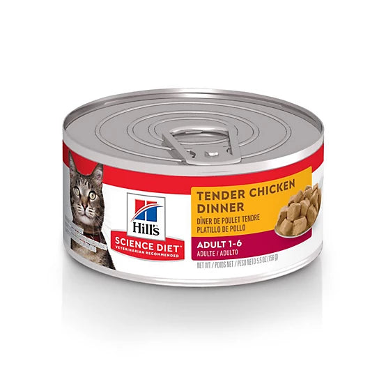 Hill's Science Diet Adult Tender Chicken Dinner Wet Cat Food, 5.5 oz.