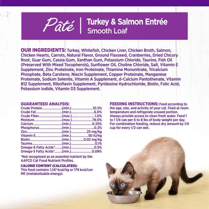 Wellness Complete Health Pate Adult Wet Cat Food, Protein-Rich, Grain Free, 5.5 Ounce (Turkey & Salmon)