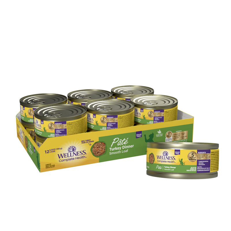 Wellness Complete Health Pate Adult Wet Cat Food, Protein-Rich, Grain-Free, 3 Ounce  (Turkey)