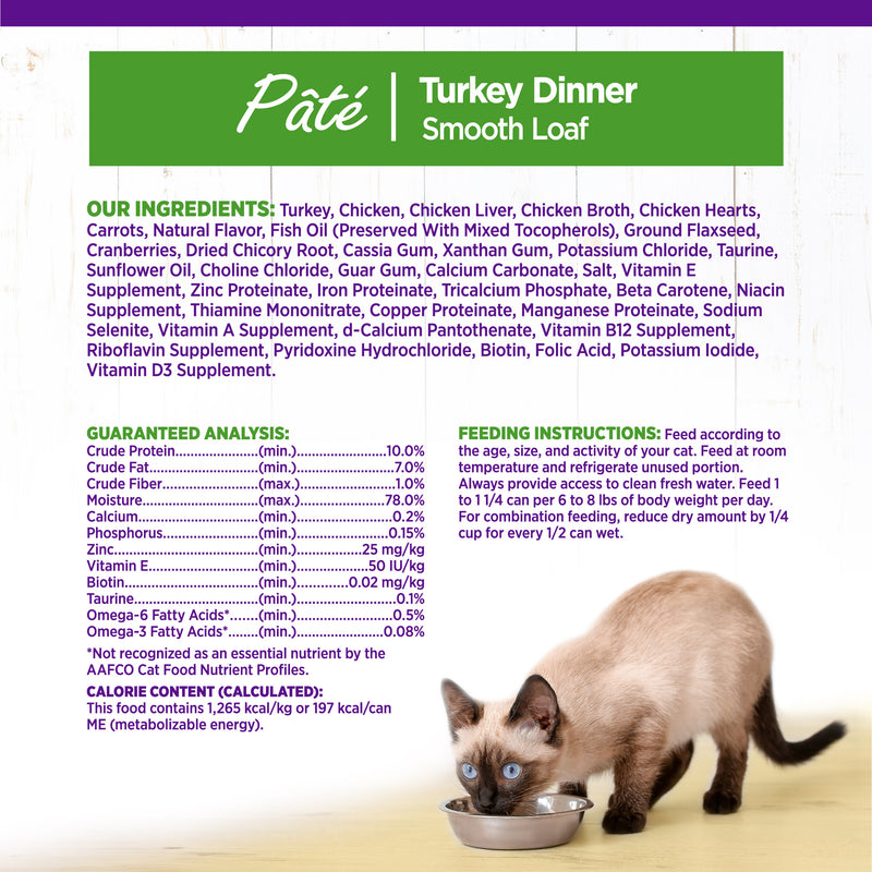 Wellness Complete Health Pate Adult Wet Cat Food, Protein-Rich, Grain Free, 5.5 Ounce, (Turkey)